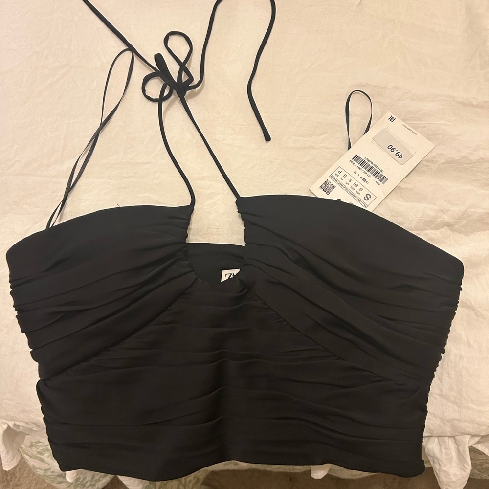 Zara Black Halter Top